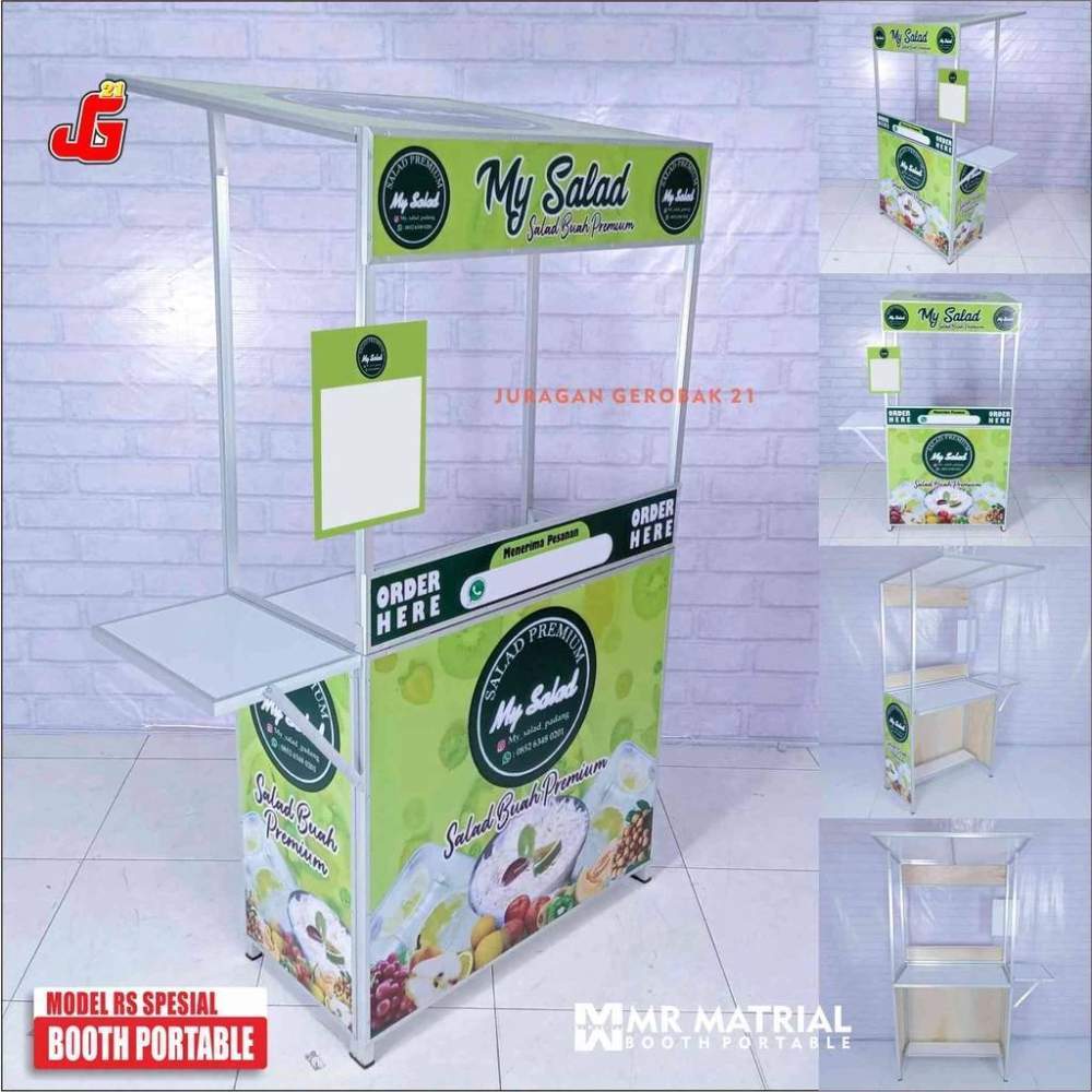 Booth Portable Model RS Spesial Meja Lipat Gerobak Jualan Portable